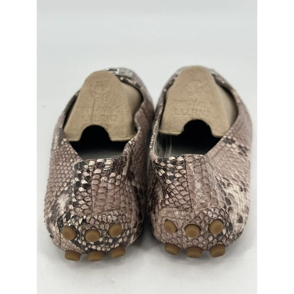 Coach Snake Print Leather Vernon‎ Ballet Flats Women's Size 9.5B Multicolor